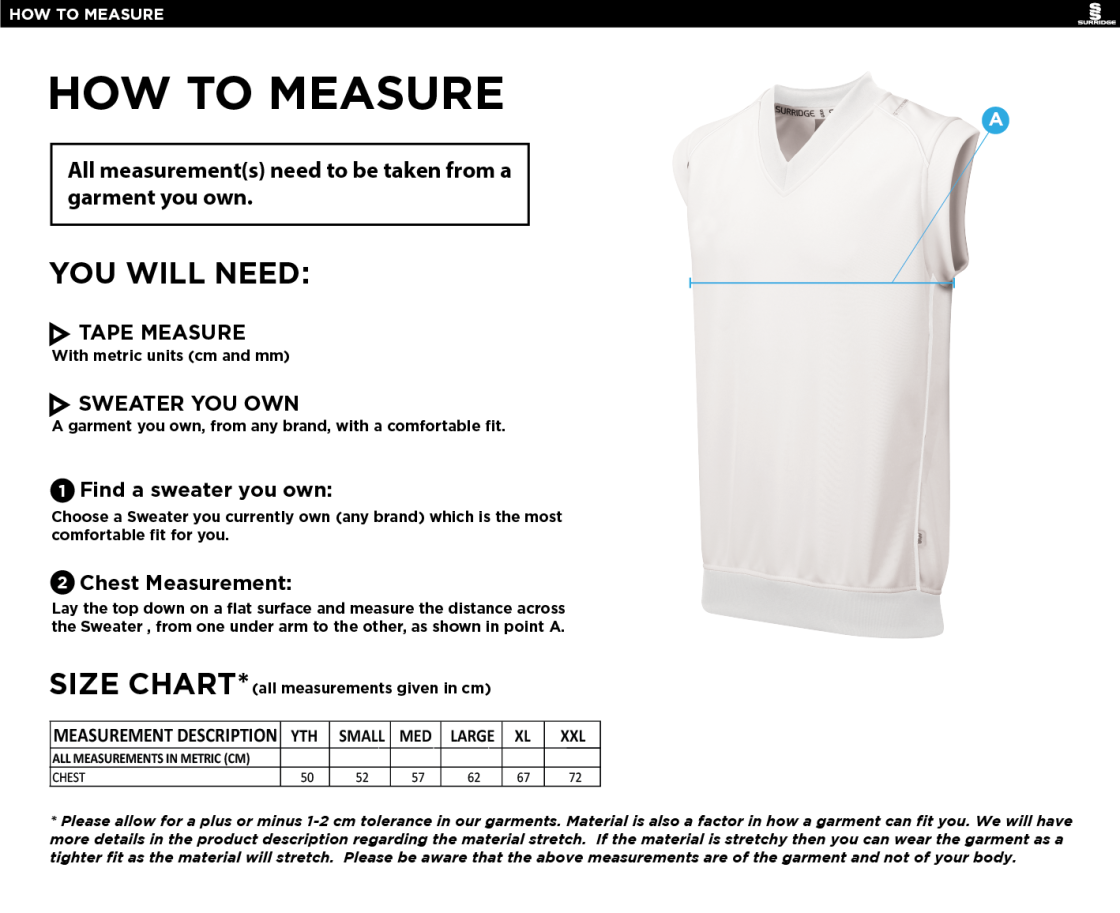 Leigh CC - Sleeveless Sweater - Size Guide