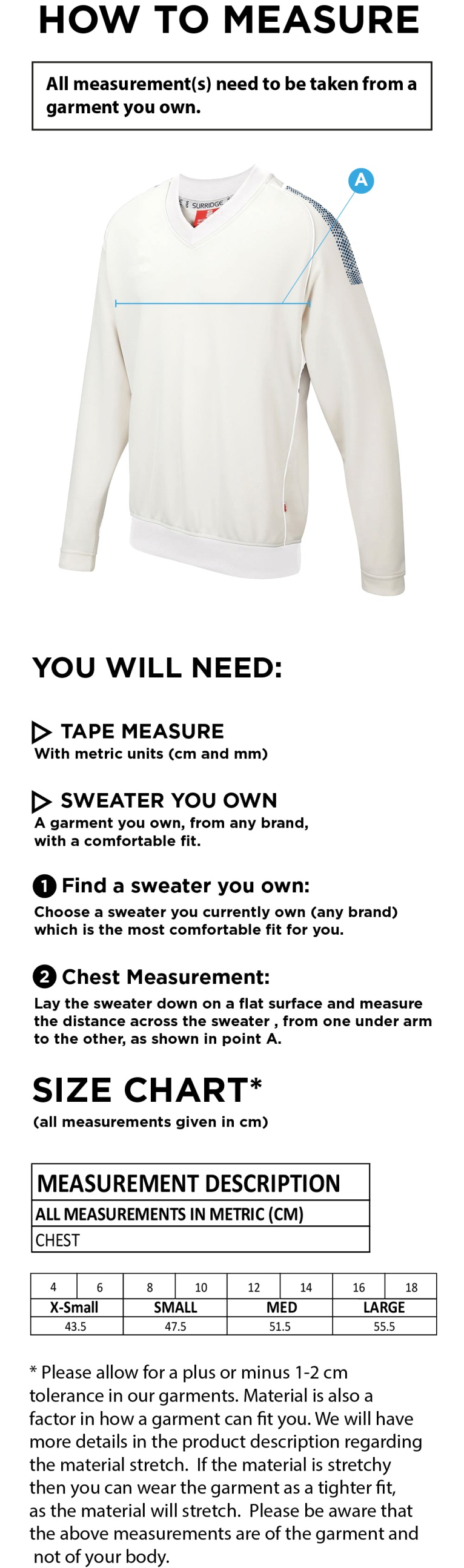 LEIGH CC BLAST LONG SLEEVE WOMEN'S SWEATER - Ivory - Size Guide