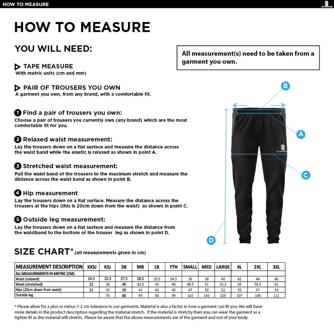 Leigh CC - Tek Skinny Pants - Size Guide