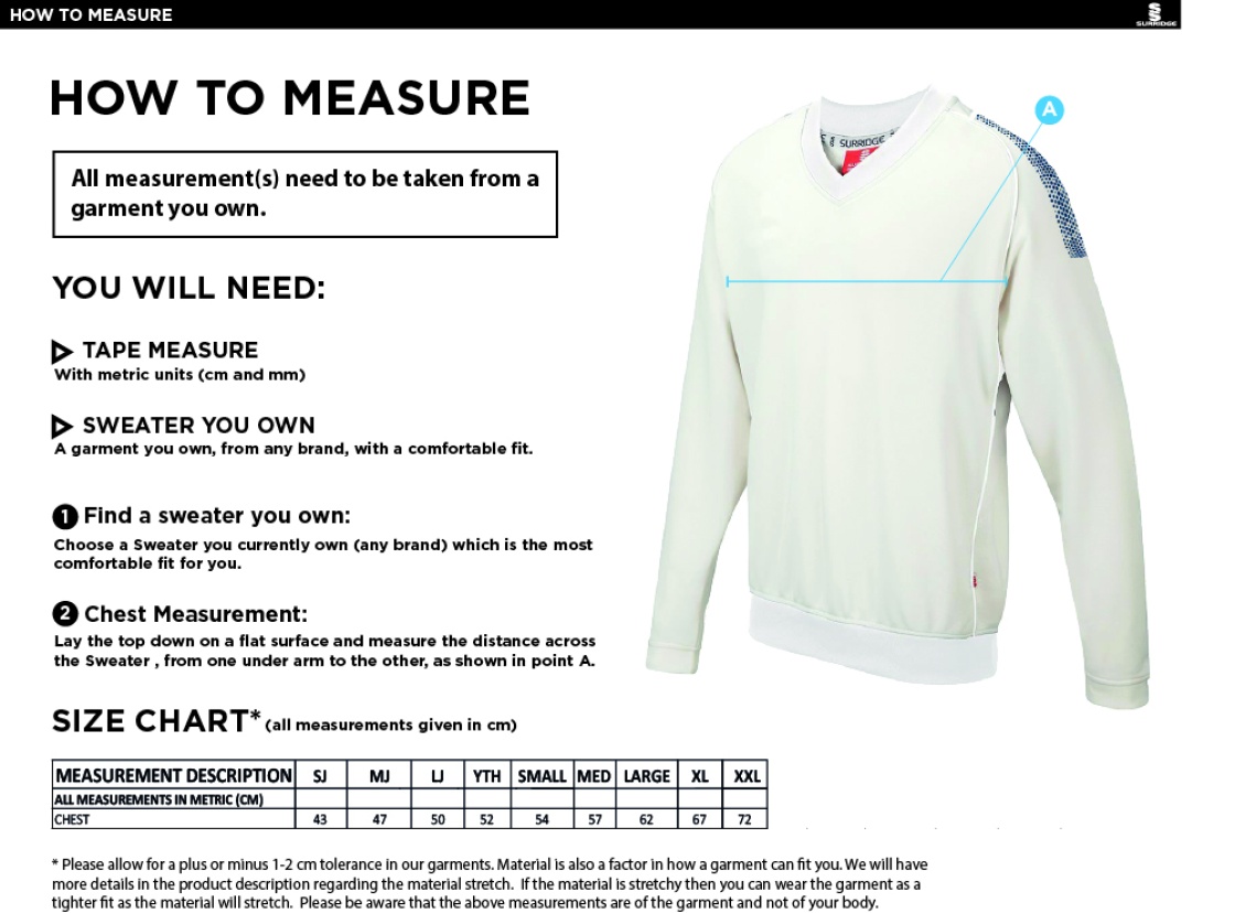 Leigh CC - Long Sleeve Sweater - Size Guide